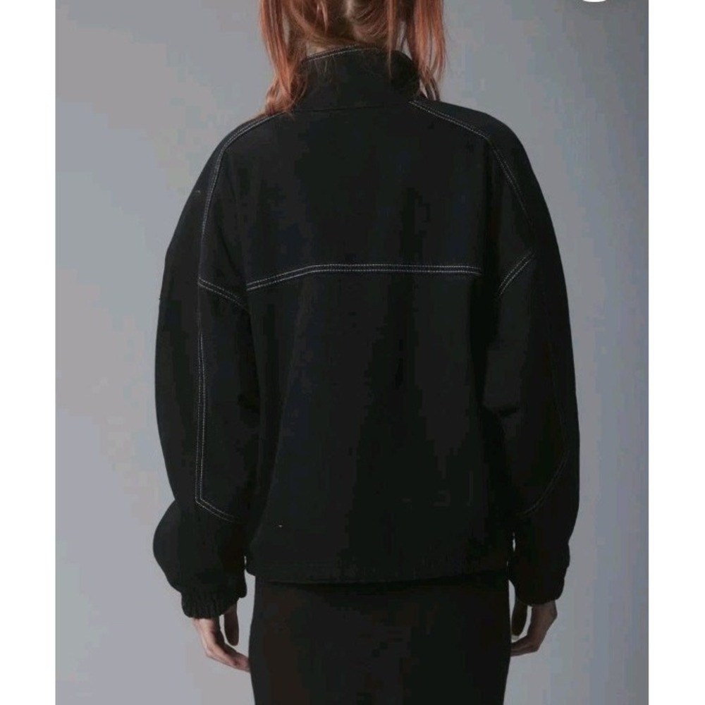 NEW Unif Code Jacket Black Distressed Denim Zip Heavyweight Moto Grunge Baggy XS - Picture 2 of 9